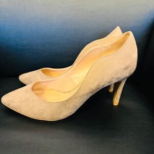 Kelly & Katie Beige Suede Heels
